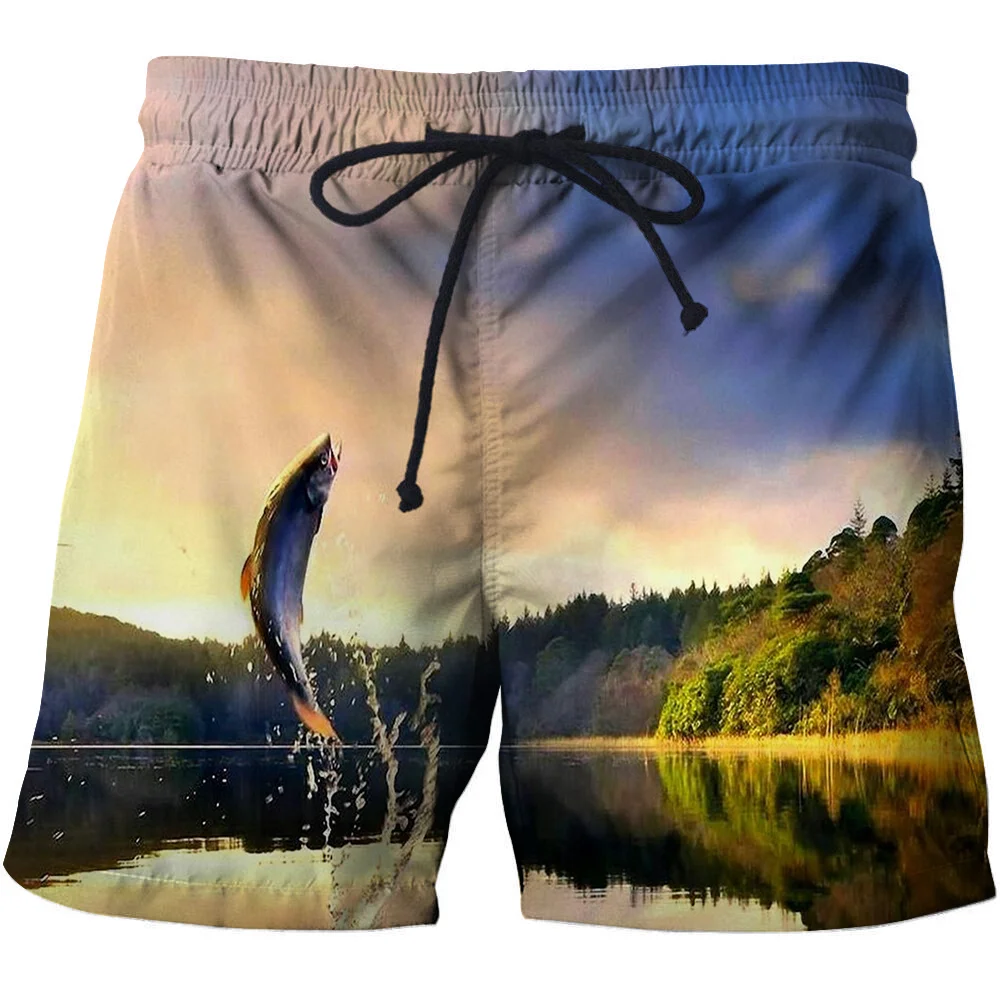 

2021 New Swimming shorts beach pants 3d printing fishing swimming shorts quick-drying pants swimwear men's casual running shorts