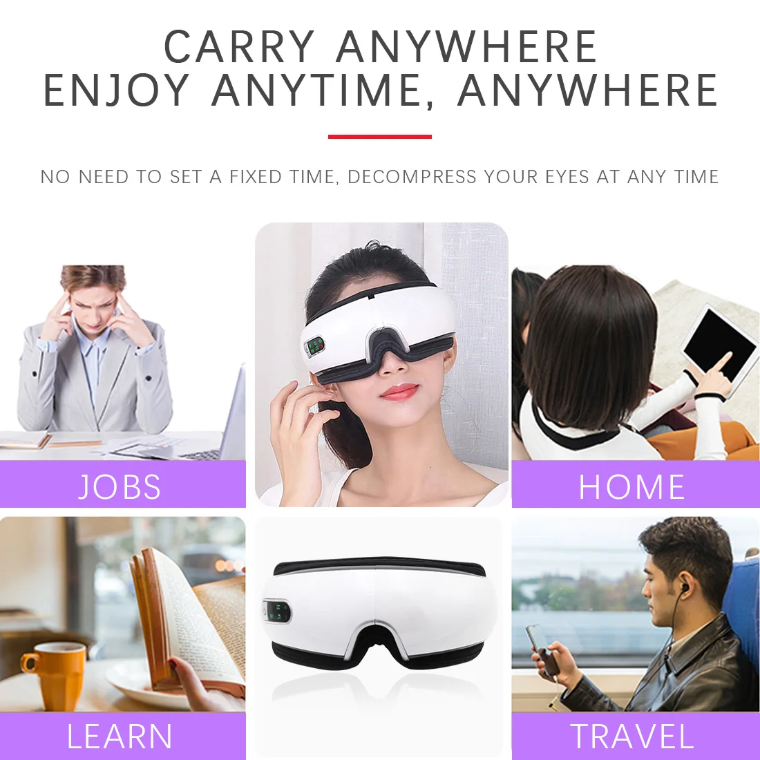 

Smart Airbag Vibration Eye Massager Eye Care Instrumen Heating Music Fatigue Relieve Hot Compress Massager For Sleeping