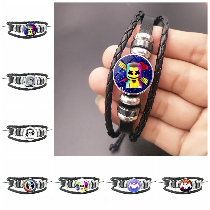 DJ вентиляторы Браслет Звезда унисекс мульти Слои Кожаный Плетеный Обёрточная