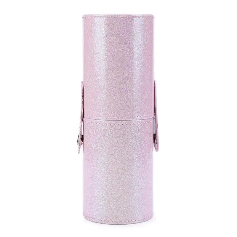 L 23x8cm Pink Портативные дорожные кисти для макияжа, Круглый держатель для ручек, косметический чехол из искусственной кожи, держатель для кистей, органайзер для хранения, Прямая поставка - Цвет: L 23x8cm Pink