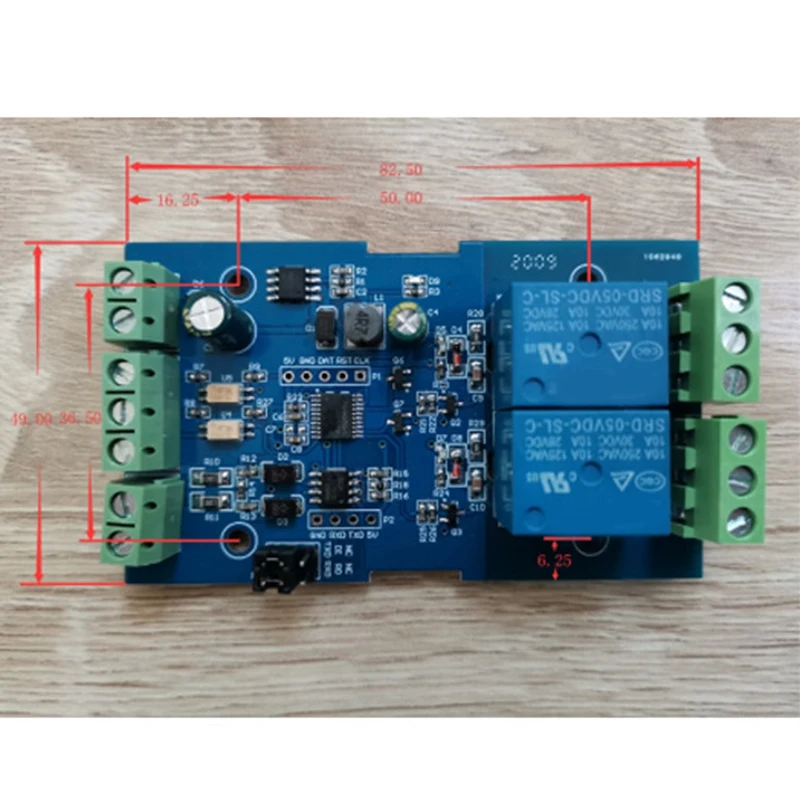 Для Modbus RTU 2 канала 12 В релейная Выходная плата модуль переключатель вход RS485 / TTL UART