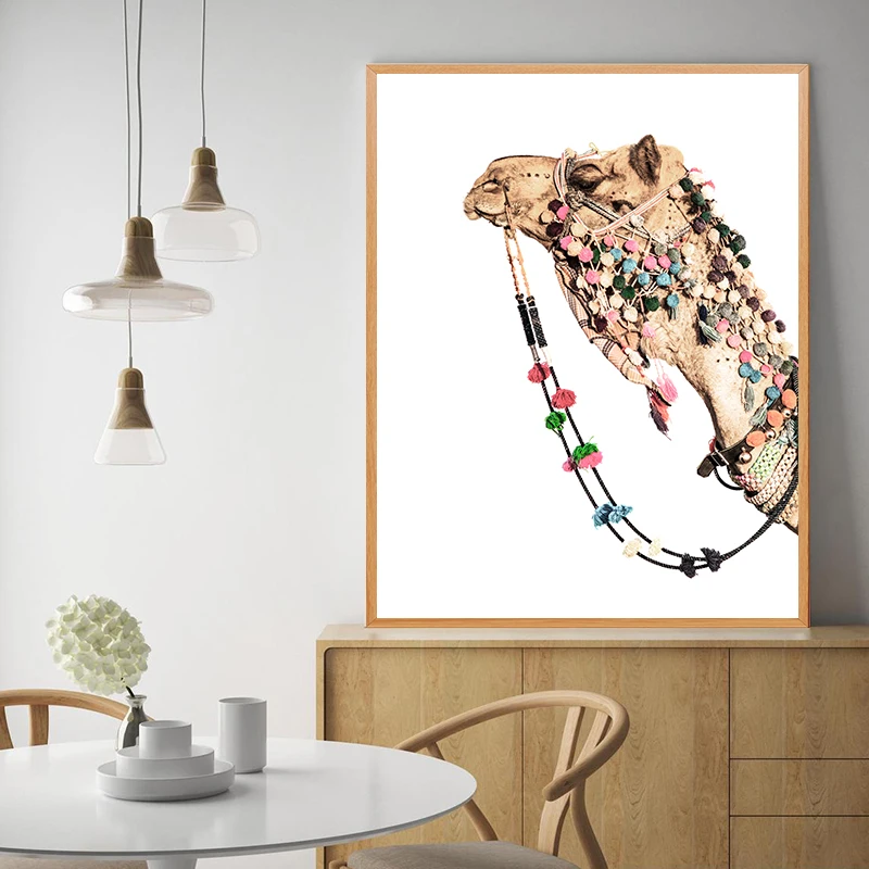 

Desert Camel Decorative Painting Moroccan style Wall Art Canvas Print Poster Retro Wall Hanging Pictures Poster For Home Decor