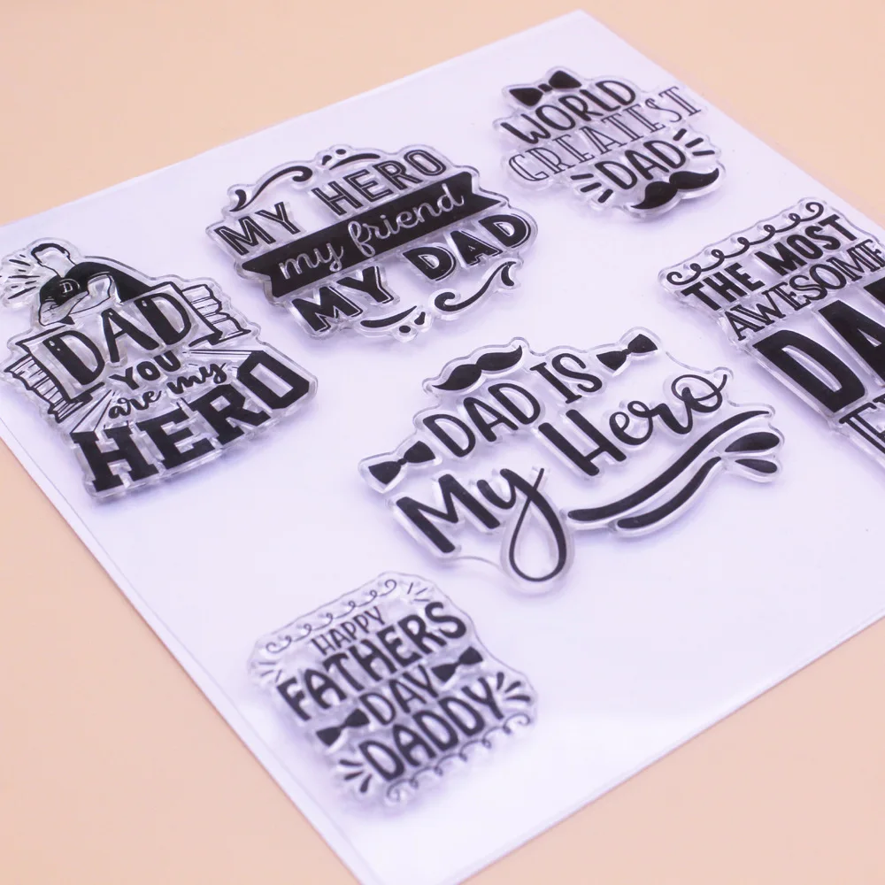 

DIY Father Day Clear Stamp Rubber Stamping Card Hand Account Rubber Stamps for Father Day Gift