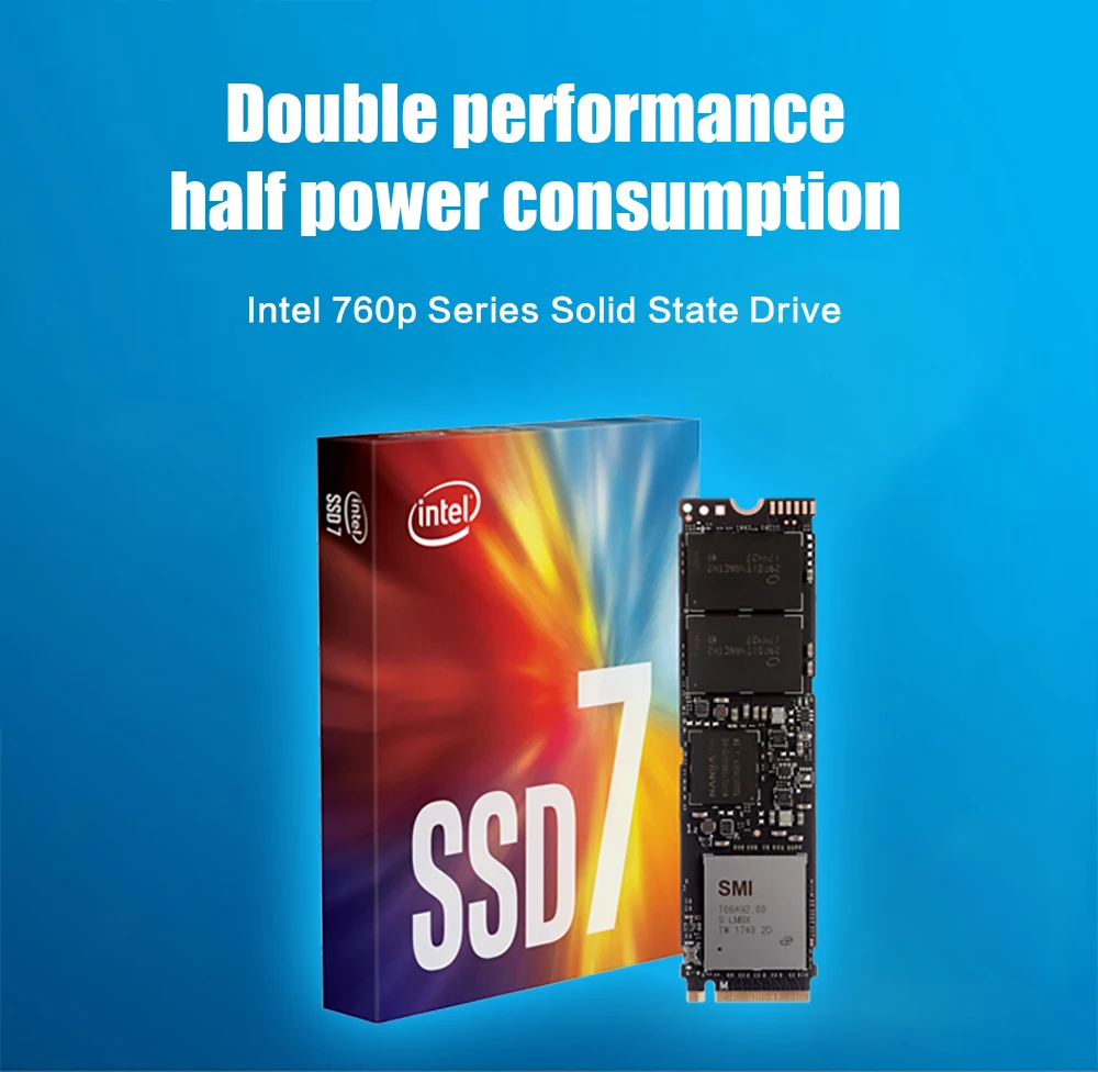 Твердотельный накопитель Intel SSD 760P Series 128 ГБ NVME ssd TLC m.2 2280 PCIe 3 0x4 256 512 1 ТБ|Внутренние