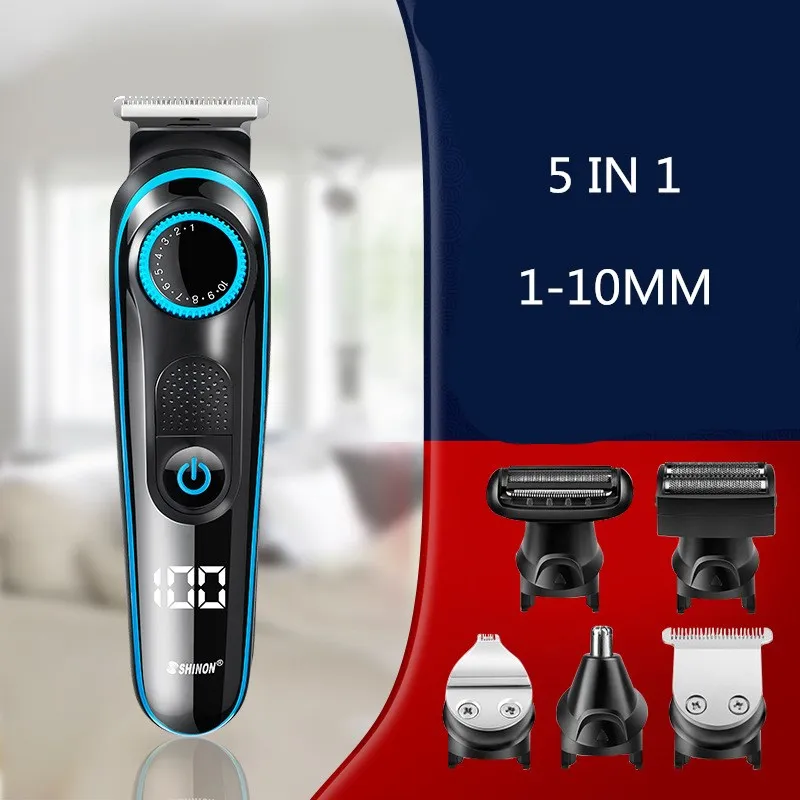 5 в 1 многофункциональная машинка для стрижки волос профессиональный триммер