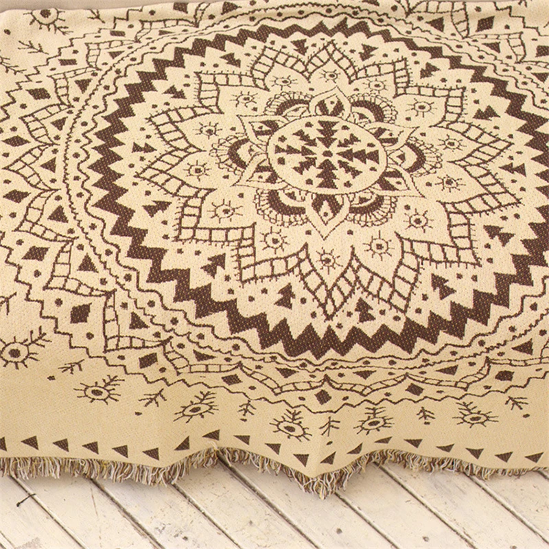 Пузырь поцелуй Европейский стиль простое вязаное одеяло бежевый хлопок домашний