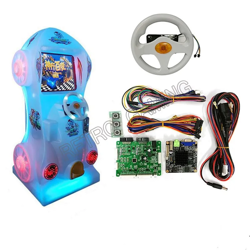Arcade Coin Operated Game Children Simulator Machine Driving  Motherboard Rolling Car Racing Game Kit Amusement Ticket Dispenser