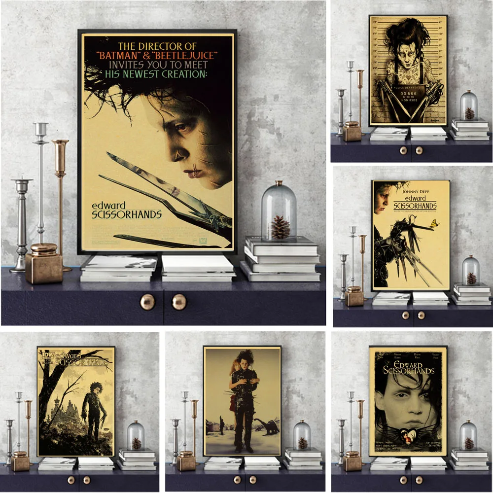 Классический фильм Эдварда Scissorhands ретро постер ВИНТАЖНЫЙ ПЛАКАТ настенный Декор для дома бар кафе украшение квартиры