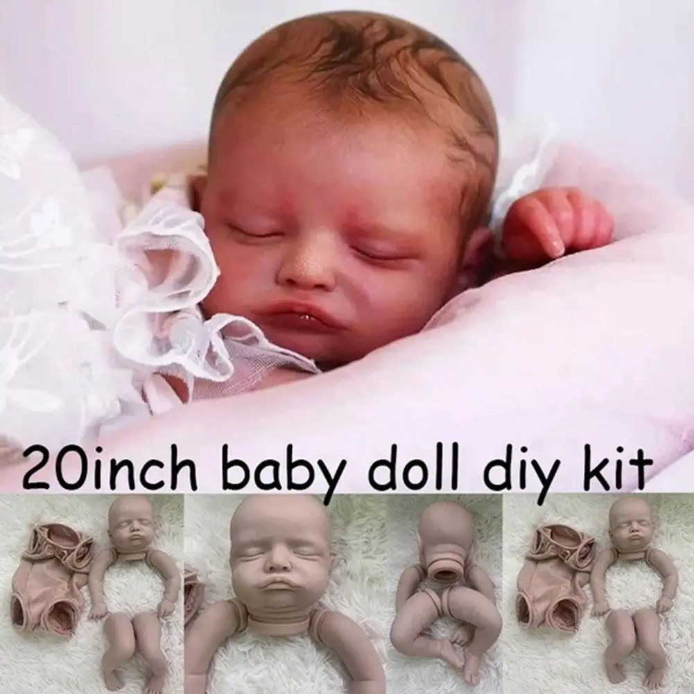 

20 Inches DIY Blank Baby Doll Parts Sleeping Reborn Vinyl Silicone Unpainted Unfinished Doll Parts Gifts For Children