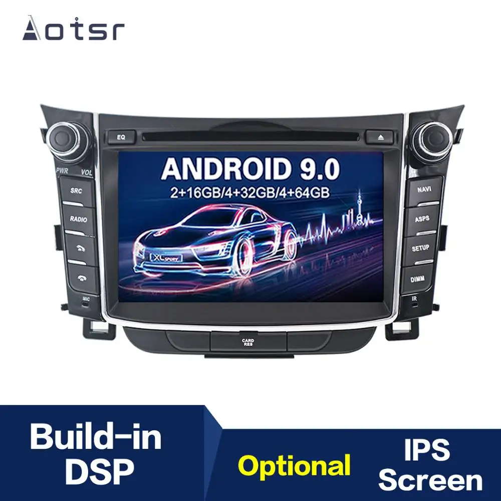 Автомобильный DVD плеер 7 &quotAndroid 9 0 IPS GPS навигация для Hyundai I30 Elantra GT 2012 2016