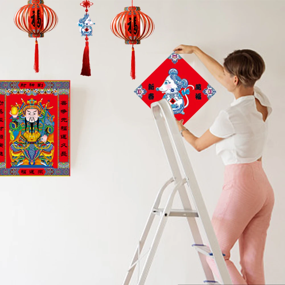 2020 новогодний декор китайский Весенний фестиваль Набор стикеров на стену дверь