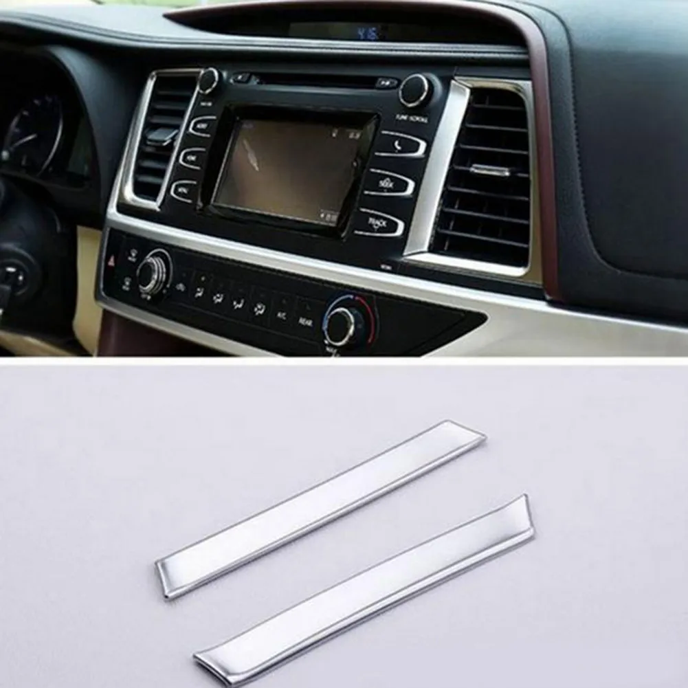 

2pcs Decorative Strip A/C Dashboard For TOYOTA Highlander 2014 -2019 Trim