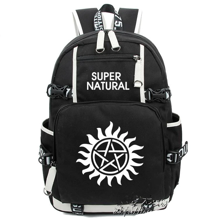SPN рюкзак Supernatural большой Ёмкость рюкзак для девочек-подростков, школьная Студенческая сумка для ноутбука на молнии