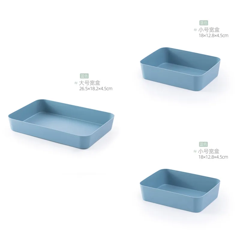 1 L and 2 S blue BNBS пластиковый поднос для сервировки столовых приборов, органайзер для хранения столовых приборов, поднос для доуеров, Кухонные цифровые аксессуары, ящик для косметики - Цвет: 1 L and 2 S blue