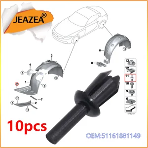 Зажимы JEAZEA для автомобильных крыльев, заклепки 51161881149, замена для BMW E12 E28 E34 E39 E60 E61 E88 F20 E64, боковые зажимы для порога юбки