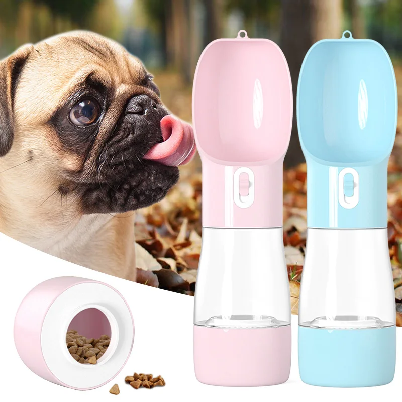 Botella de agua port&aacute;til para perros, multifunci&oacute;n, fuente de agua con taz&oacute;n y contenedor de alimentos para perros y gatos, productos para mascotas-0