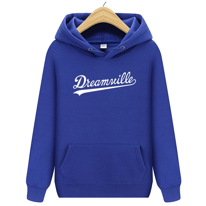 Модные Новинка; худи Для мужчин хип-хоп DREAMVILLE Коул Логотип с капюшоном Swag письмо флисовые J худи с принтом Cole зимние толстовки Мужские пуловер - Цвет: blue2