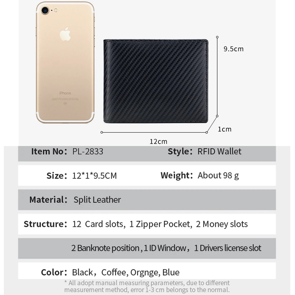 

Men's Short Wallet Men Leather Clutch Wallet Purses RFID Multi-Card Bit Boy Short Wallets Driver's License Case Holder Money Bag
