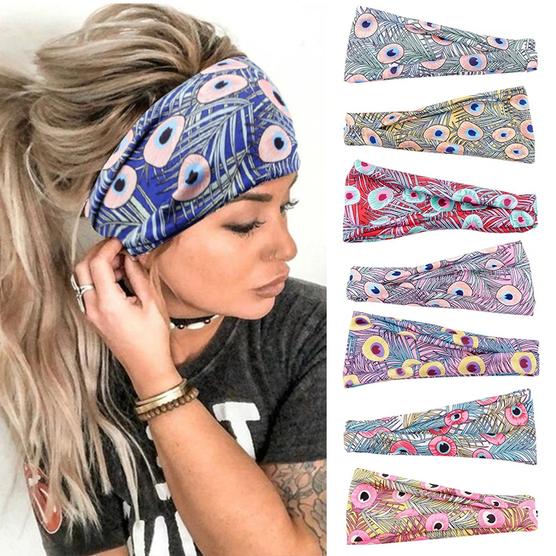 

2021 New Design Fashion Women Summer Style Headbands Bohemian Girl Cross Turban Bandage Bandanas Hairbands Hair Accessories