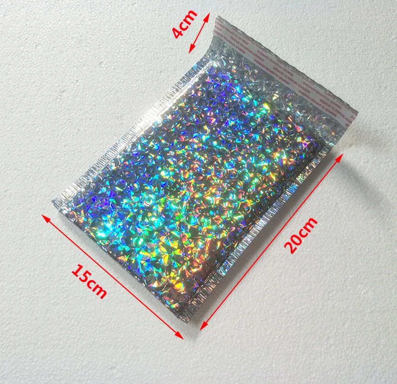 25 шт. лазерные Серебристые почтовые конверты водонепроницаемые курьерские