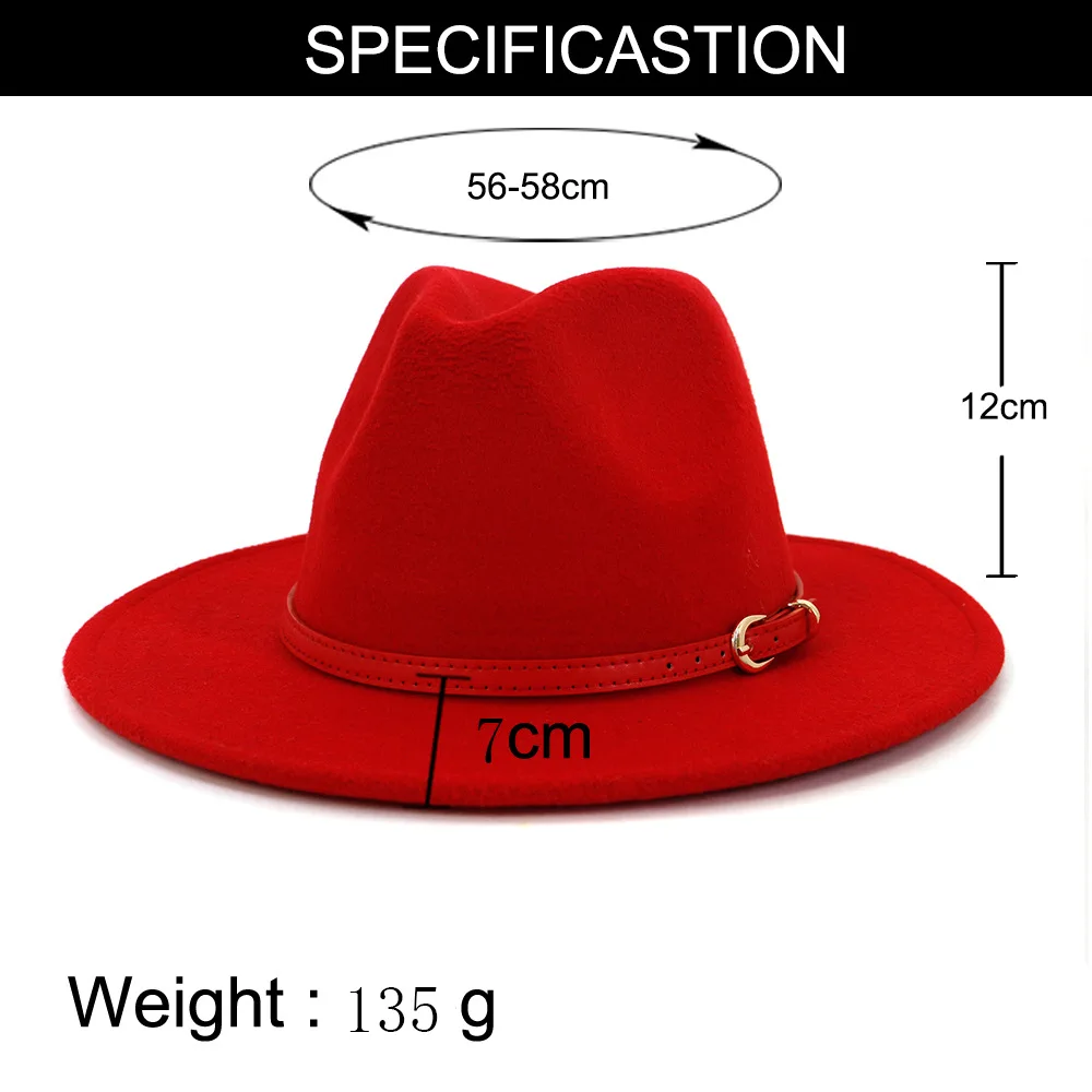 Женская/Мужская шерстяная фетровая шляпа FS элегантная джентльмена с Красной