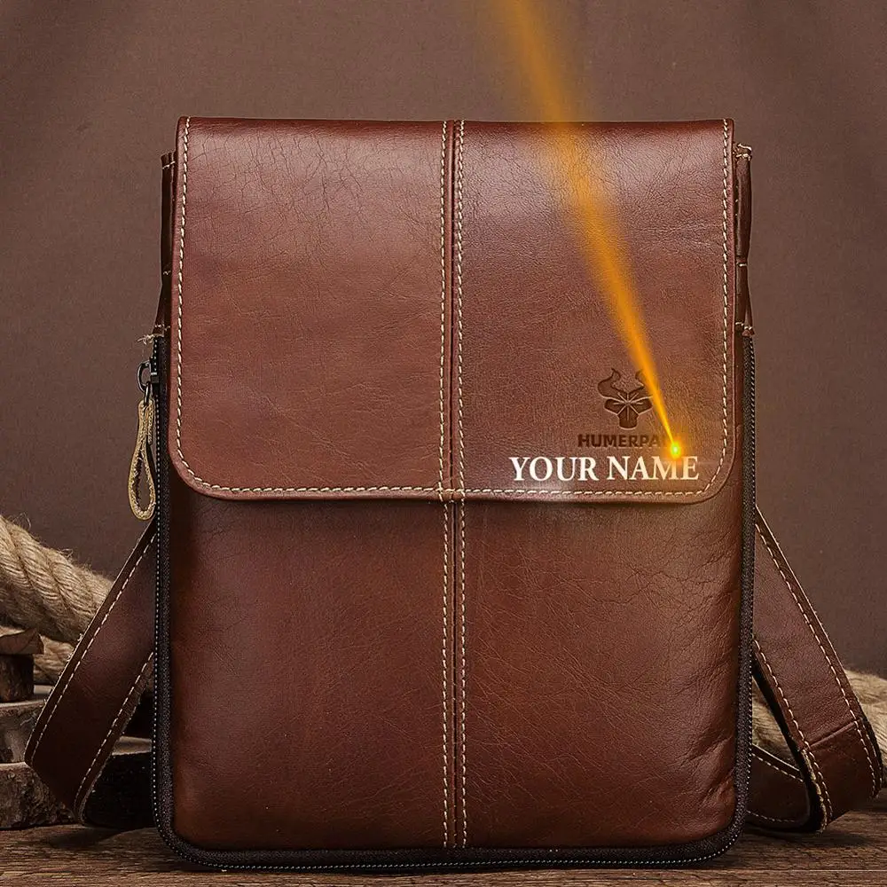 2019 известный бренд кожаная мужская сумка Повседневная Деловая мессенджер