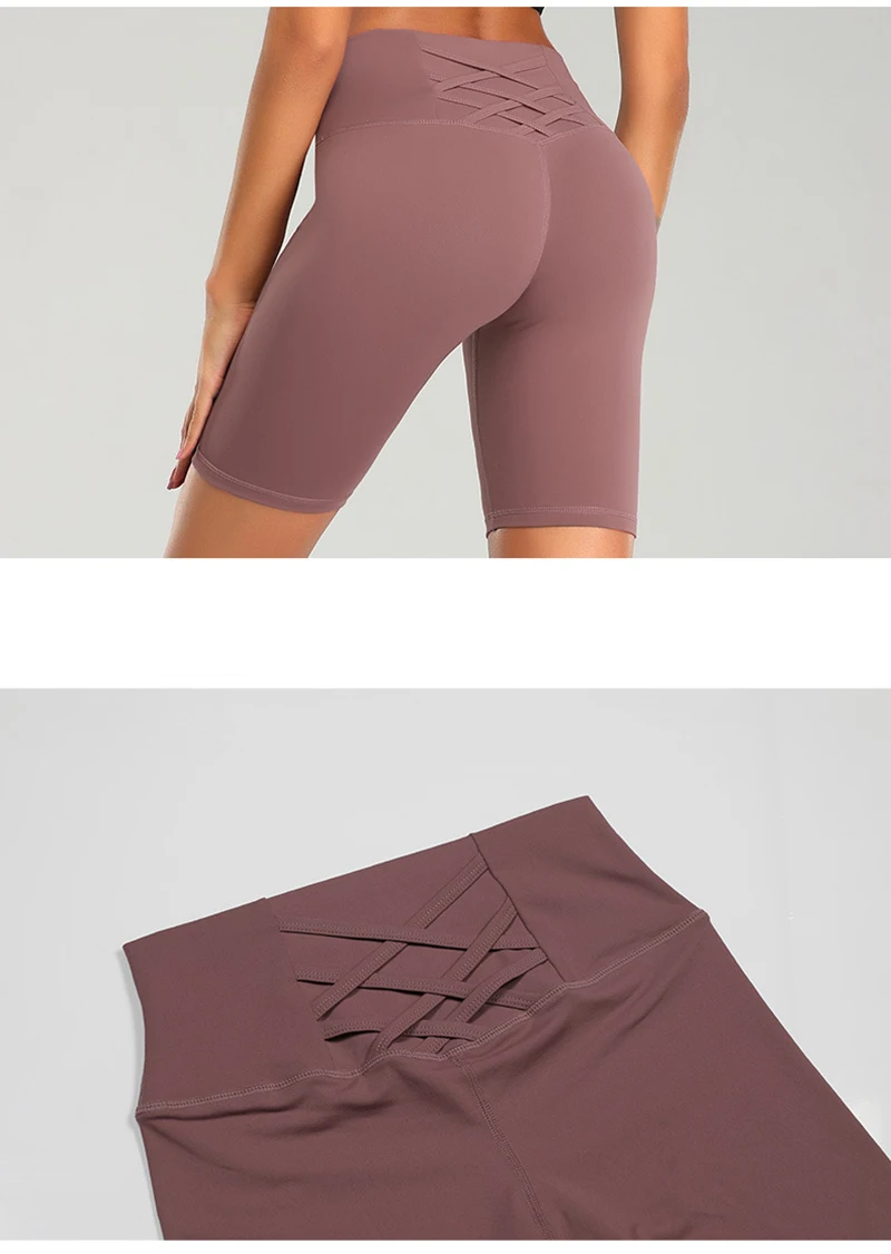 Летние женские шорты для йоги с высокой талией бесшовные обтягивающие