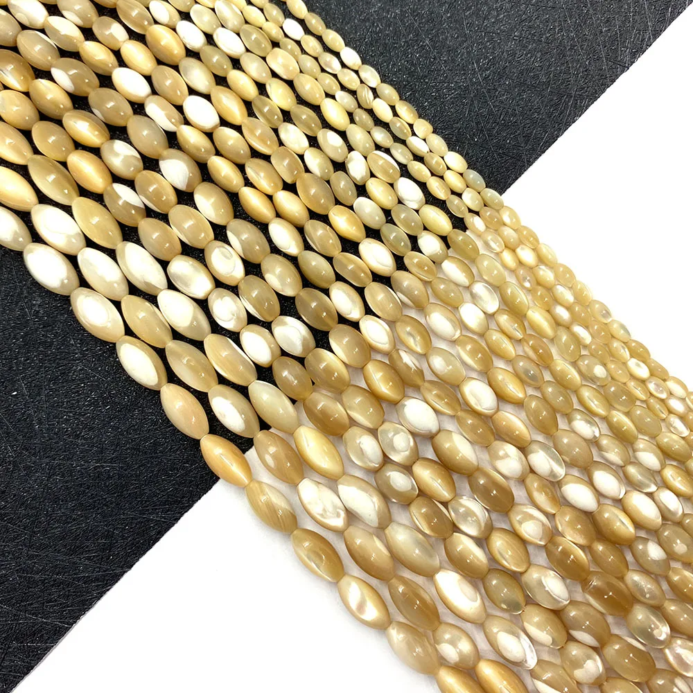 

Natural Sea Shell Beads Rice Shape Mother-of-pearl Loose Beads 3x5mm for DIY Handmade Jewelry Necklace Bracelet 15.5 Inches