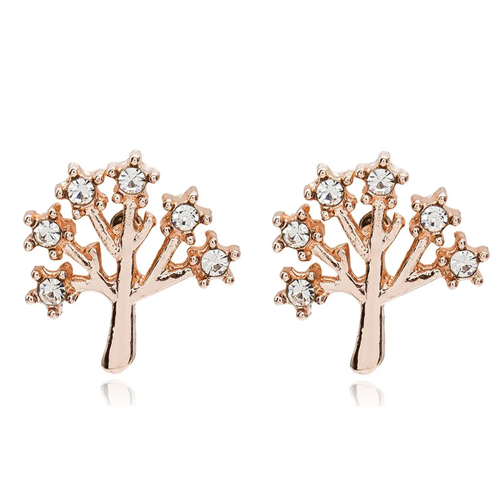 

Fashion Women Earrings Enamel tree Crystal Dangle Earrings Party Gifts Simulated Jewelry Delicate Ladies Earrings Pendientes
