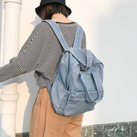 simple denim backpack school bag for women multi student school bag for teenage girl female large capacity travel shoulder bag