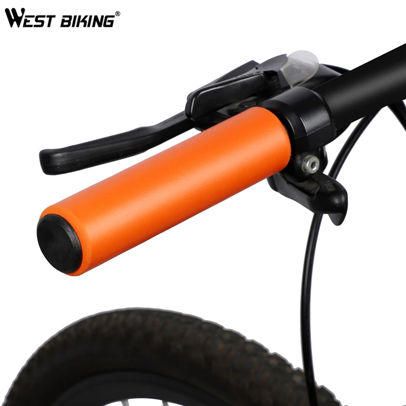 West biking противоскользящие Упоры для рук на руль велосипеда Силиконовые bmxроуд руль велосипеда крышки вилки Гладкий руль велосипеда рукоятки 1 пара