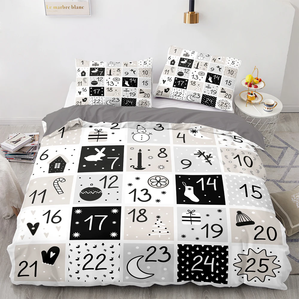 

Digital Grid Pattern Bedding Set Kids Children Duvet Cover Set Double Twin Size with Pillowcase for Recommend Home Textiles