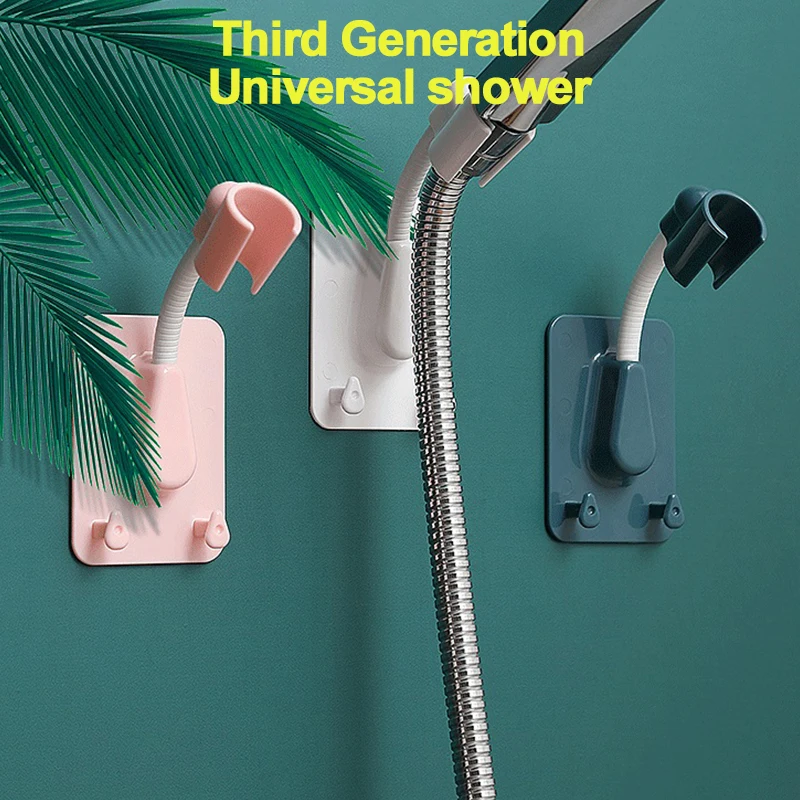 

1 шт. 360 держатель для душевой лейки Регулируемый самоклеящийся кронштейн для душевой лейки настенное крепление с 2 крючками подставка для с...