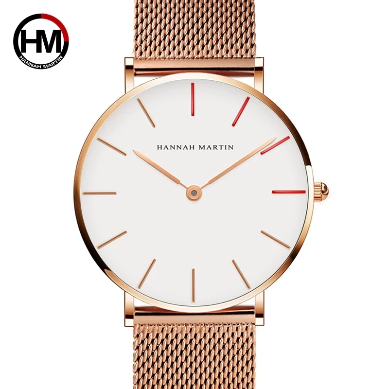 

Watch Men Women High Quality Japan Quartz Movement Stainless Steel Mesh Band Creative Waterproof Unisex Black Watch Reloj Mujer