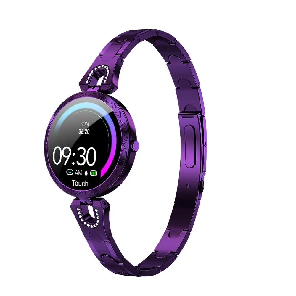 Purple MAFAM, Смарт-часы, браслет для женщин, кровяное давление, здоровье, браслет, фитнес-трекер, Смарт-часы, пульсометр, водонепроницаемый - Цвет: Purple