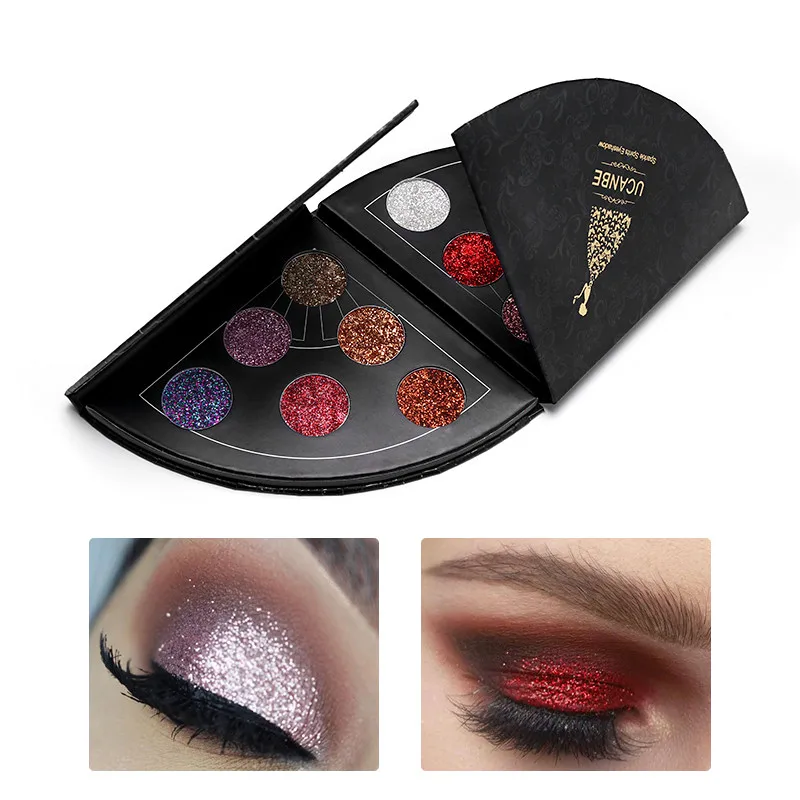 Косметика брендовые блестящие тени для век мерцающие с 6 оттенками палитра