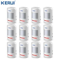 kerui 12pcs p819 rechargeable 5v usb 433mhz wireless pir motion detector for gsm pstn security alarm system auto dial alarm kit