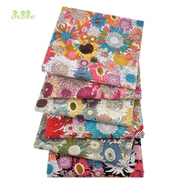 chainho6 pcslotfloral printed patchwork clothplain cotton fabric diy sewing quilting poplin material for baby children