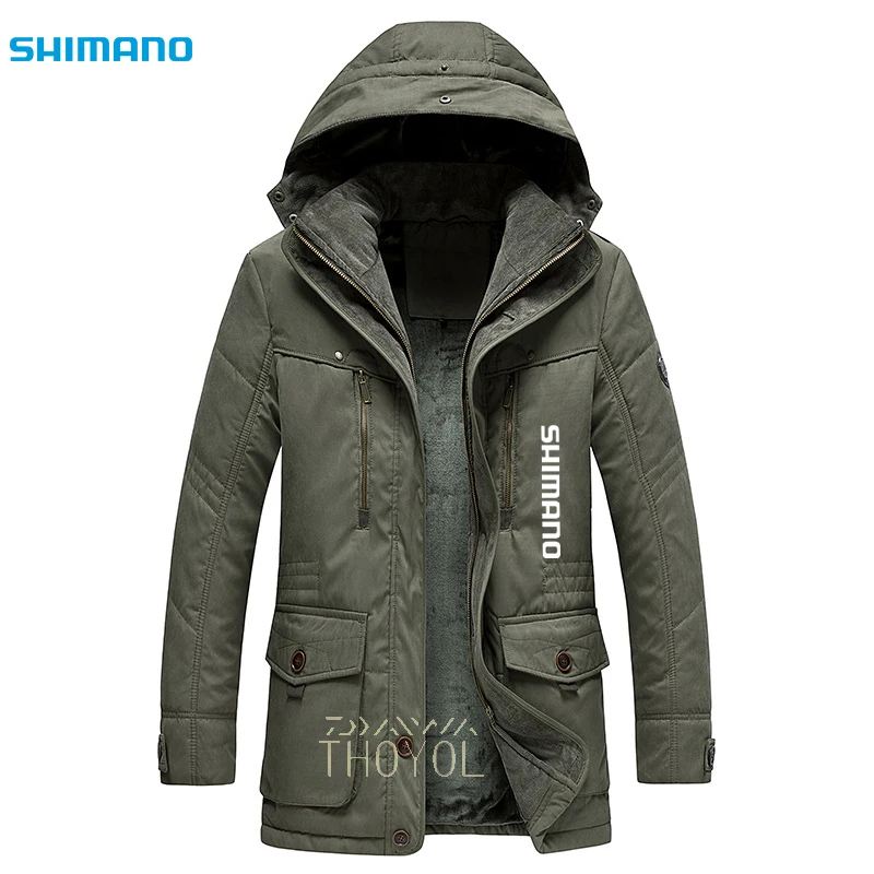 

Зимняя водонепроницаемая уличная рыболовная куртка ShimanoMen с защитой от катышков, ветровка с капюшоном, теплая противоусадочная Спортивная ...