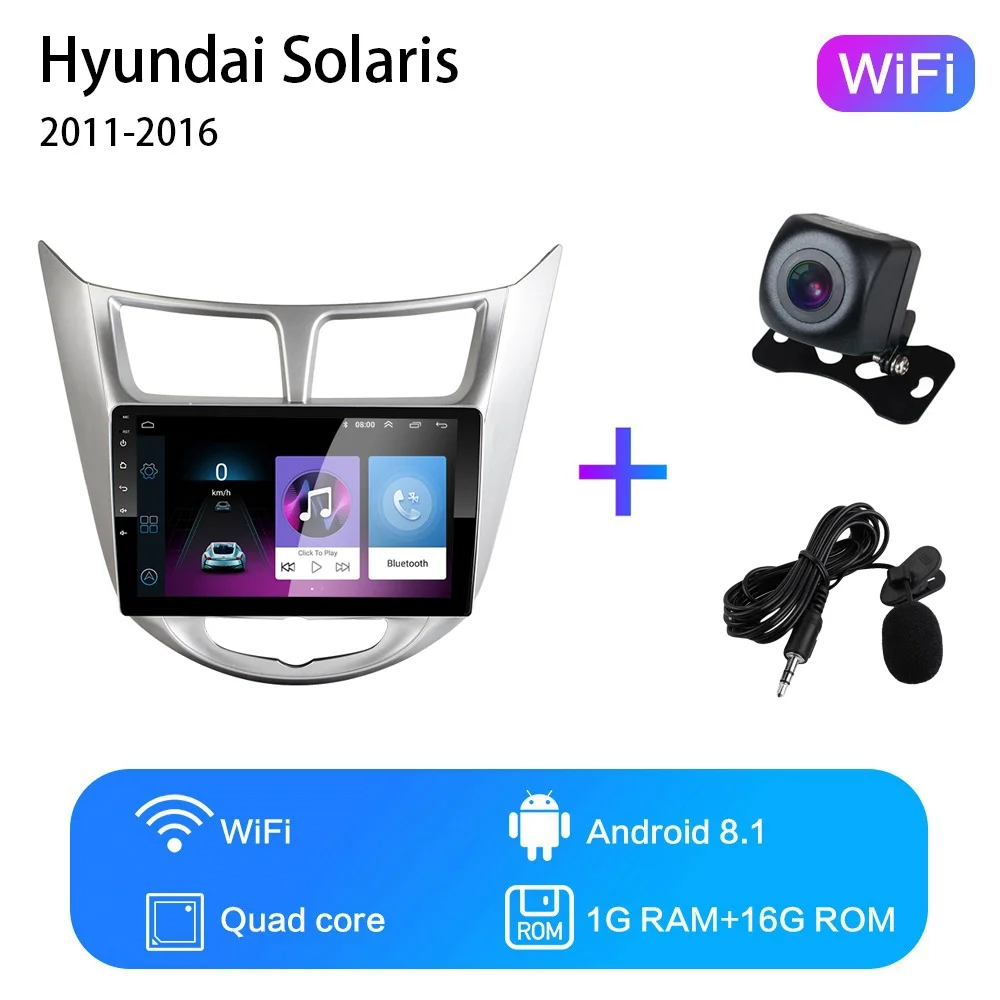 WIFI 1G-16G-XGYS-MIC 9 ''2 din Android 8,1 автомобильный dvd-плеер для современного Solaris accent Verna 2011- радио рекордер Gps wifi usb DAB+ аудио - Цвет: WIFI 1G-16G-XGYS-MIC