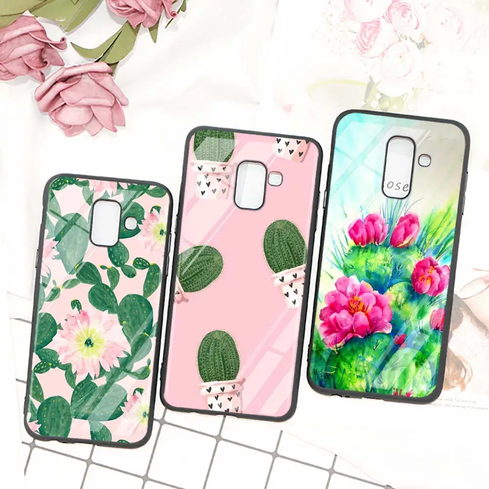 Plants Cactus Fashion For Samsung Galaxy A750 A9 A8 A7 A6 A5 A3 Plus 2018 2017 2016 Super Bright Glossy Phone Case Cover | Мобильные