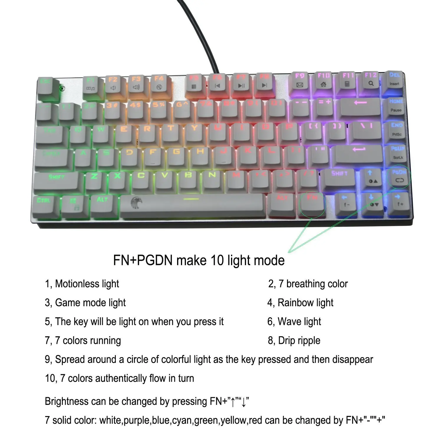 Z88 Орел TKL механическая клавиатура Outemu красный переключатели RGB светодиодный подсветкой Алюминий компактный дизайн 81 клавиш игровая клавиатура нам макет