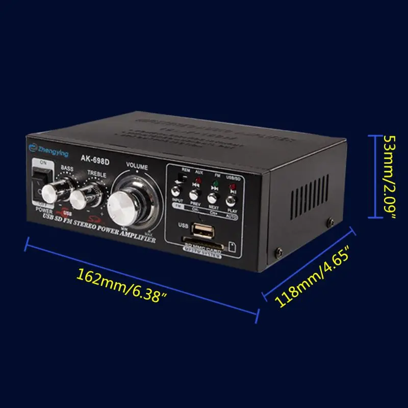 Автомобильный усилитель цифровой HIFI мощности Bluetooth FM домашний стерео