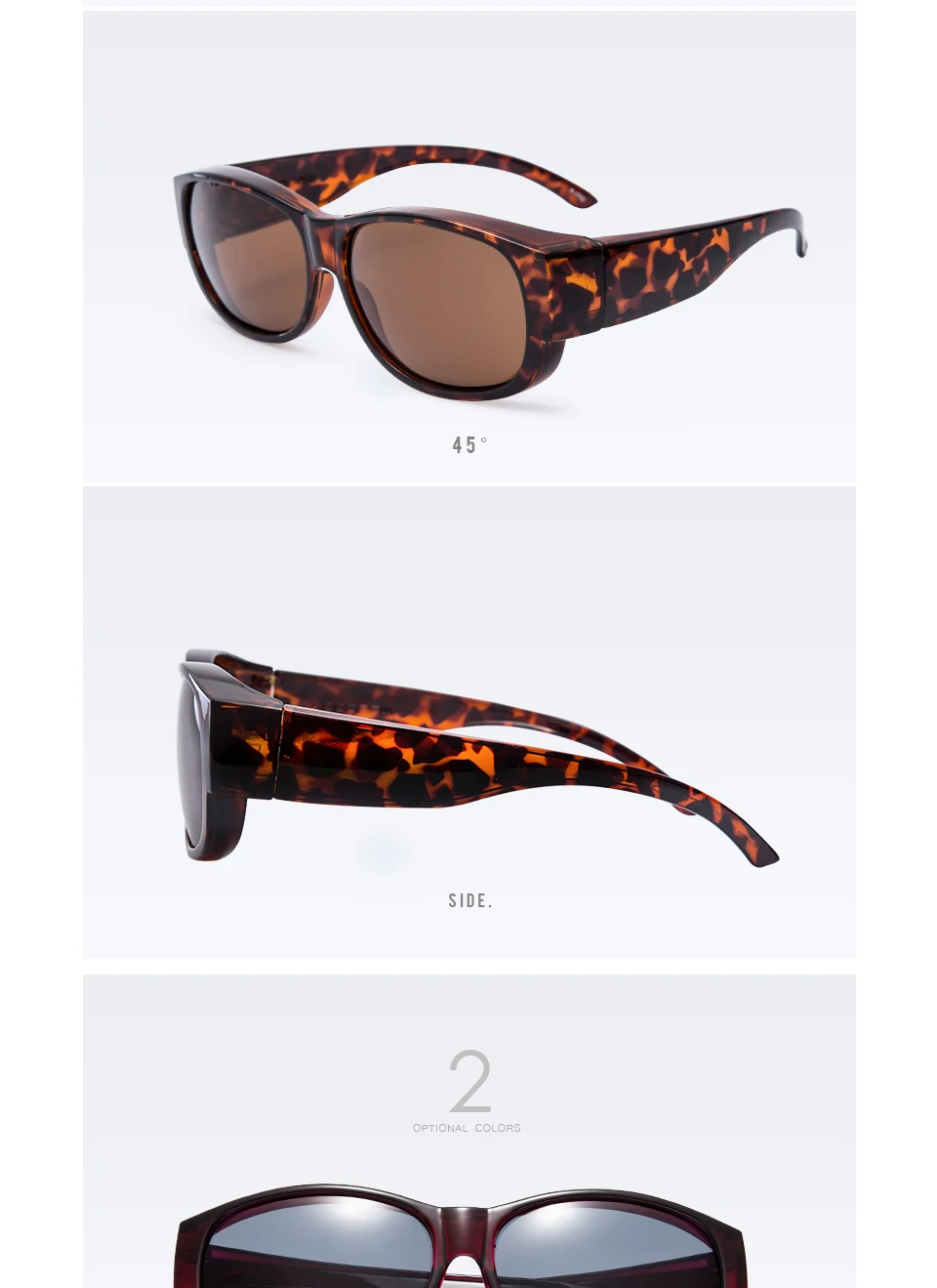 

Lady Fashion Fit Over Sunglasses Oval Rectangular Polarized Glasses Women