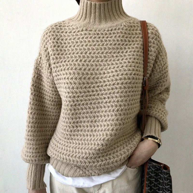 Women Winter Warm Turtleneck Chunky Knitted Sweater Knit Long Sleeve Jumper | Женская одежда