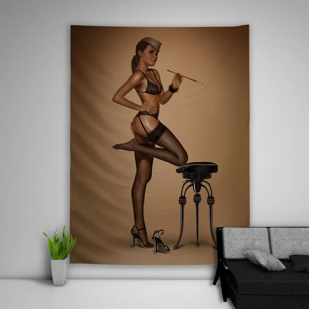 

Pinup девушка искусство настенный диван стол покрывало домашний декор