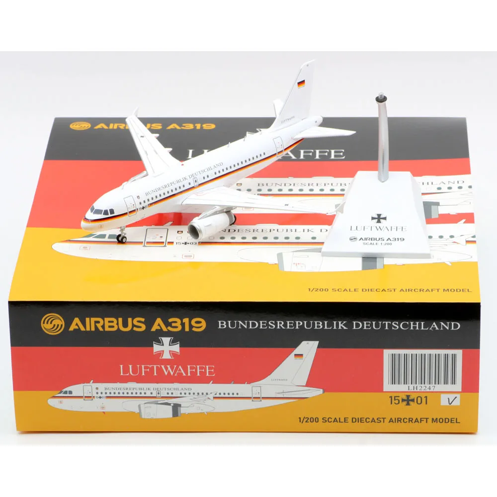 

Коллекционный самолет из сплава 1:200, подарок JC Крылья LH2247 люфтвафф, Германия, воздушные силы, аэробус A319, литые самолеты, модель 15 + 01