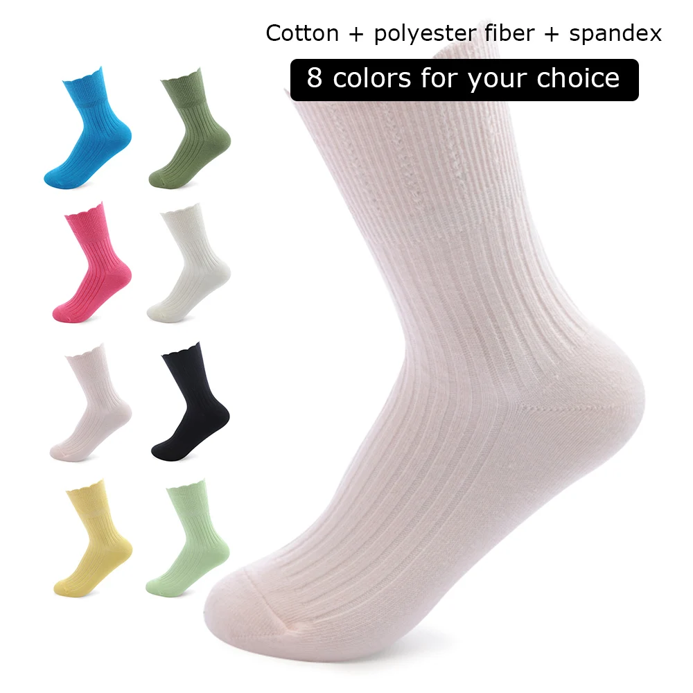 

5 Pair/Pack Women's Autumn Winter Adult Socks Double Stitch Bowknot Pattern Socks