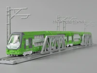 diecast metal double decker train model metro subway miniature replica pull back toy with tracks