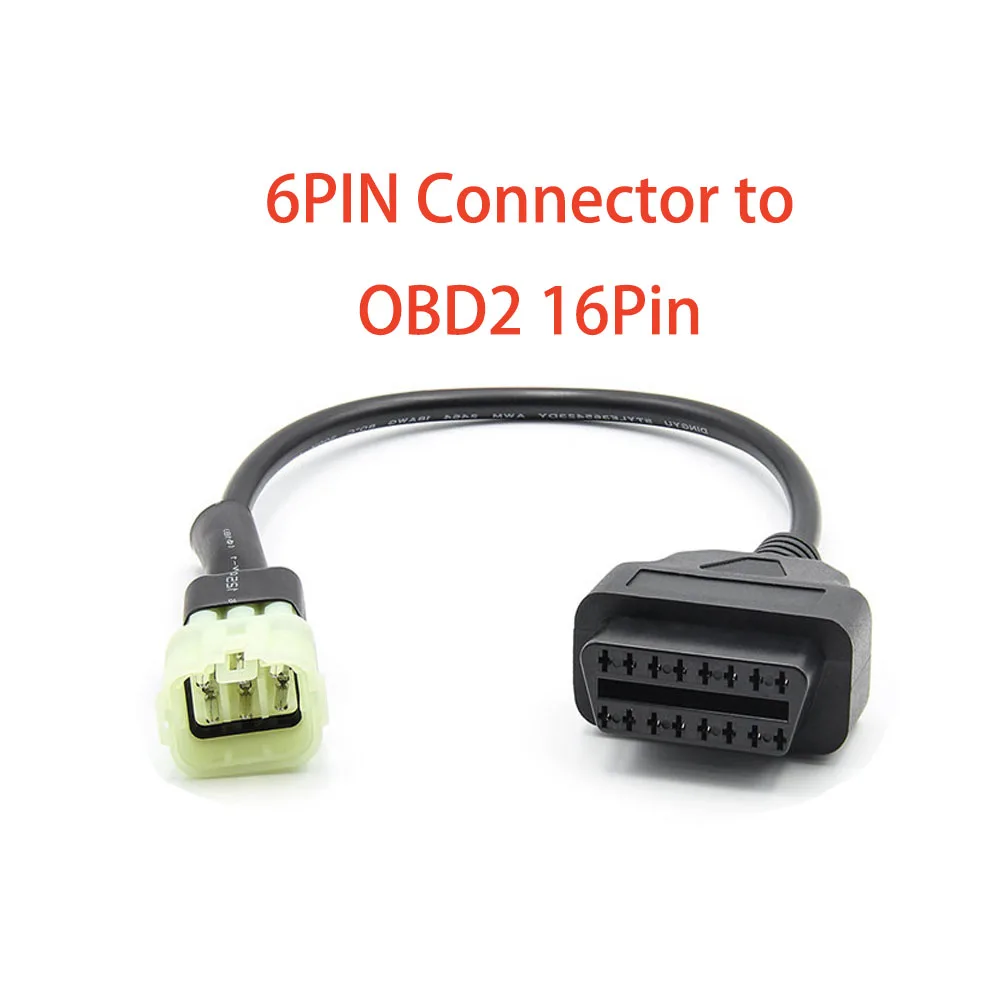 

6-контактный разъем OBD2 к 16-контактному адаптеру кабеля для мотоциклов, 2011 ~ 2017 мотоциклов, 6-контактный кабель ECU